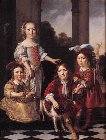 MAES, Nicolaes Portrait of Four Children Spain oil painting art
